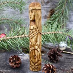 Freya - Hand Carved Norse Goddess Figurine. Linden Wood Statuette - 7 Inches - thumbnail 2