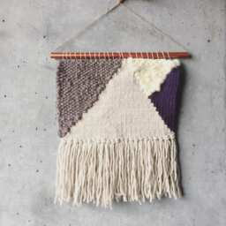 Custom - Small Geometric Wall Hanging, Weaving, Statement Art, Yarn Tapestry, Woven Weaving