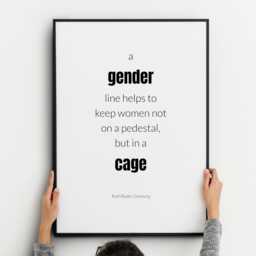 A Gender Line Print - Ruth Bader Ginsburg Feminist Quote Inspirational Wall Art Poster Unframed - thumbnail 1