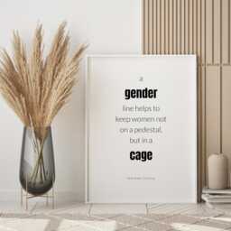 A Gender Line Print - Ruth Bader Ginsburg Feminist Quote Inspirational Wall Art Poster Unframed - thumbnail 2