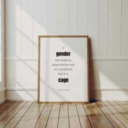 A Gender Line Print - Ruth Bader Ginsburg Feminist Quote Inspirational Wall Art Poster Unframed - thumbnail 4