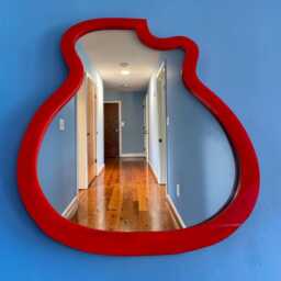 Customizable Guitar Shaped Mirror, Engraved Wood Or Acrylic Frame, Shatterproof Mirror - thumbnail 3