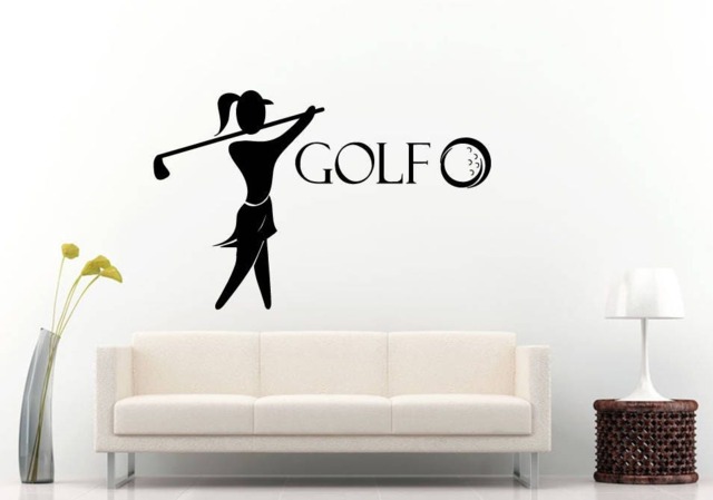 Girl Golfer Playing Golf Sports British Game Diy Wall Stickers Decals Vinyl Mural Decor Art L2175 - image 1