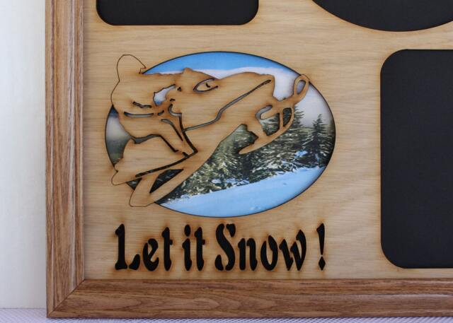 11x14 Let It Snow - Snowmobile Wood Photo-Picture Mat Collage Insert - image 1