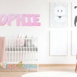 Pink Nursery Room Wall Letters, Kids Art, Girls Sign, Decor, Unique Baby Girl Shower Gift, Name Sign - thumbnail 2