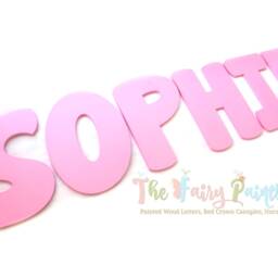 Pink Nursery Room Wall Letters, Kids Art, Girls Sign, Decor, Unique Baby Girl Shower Gift, Name Sign - thumbnail 3