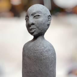 Abstract Modern Faux Stone Paper Mache Bust Sculpture - thumbnail 4