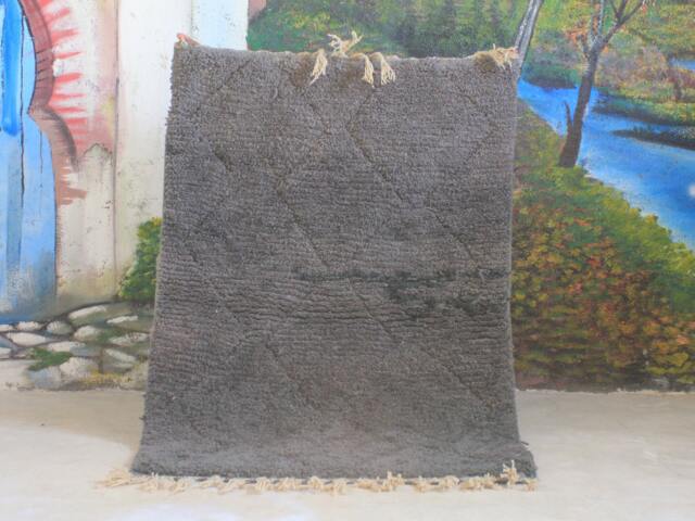 Authentic Moroccan Rug, Custom Fabulous Boujad Azilal Rug, Black Carpet, Handmade Bohemian Rug - image 1