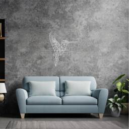Geometric Humming Brid Wall Art, Minimalist, Modern, Abstract, Decal, Mural, Transfer, Boho -G024 , 5 Sizes, 36 Colour Options - thumbnail 3