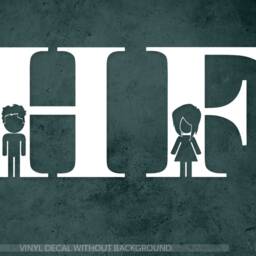 Toilette Homme Femme - Men Women Bathroom Toilet Sign Male Female Restroom Vinyl Sticker & Wall Decals Decals, French Decal - thumbnail 2