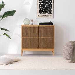 Tonn High 101 - Record Player Stand, Vinyl Record Storage Made Of Solid Oak Wood - thumbnail 3