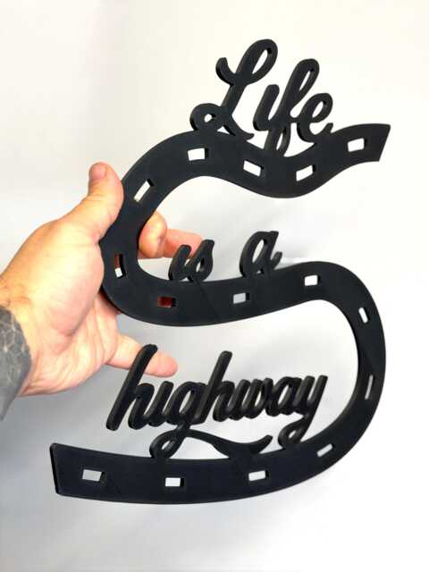 Life Is A Highway Large 32cm 3D Wall Sign - Lyric Quotes Kids Bedroom Decor - image 1
