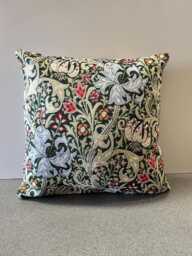 William Morris Golden Lily Tapestry Cushion, Handmade Floral Pillow