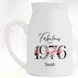 50Th Birthday Gift For Women - Fabulous Since 1976 Small Personalised Flower Pot Vase 50 Her Ladies Floral Design Mum Nan Bnc50 - thumbnail 3