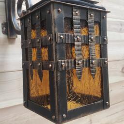 Handmade Forged Medieval Wall Lantern Rustic Gothic Light Fixture - thumbnail 3