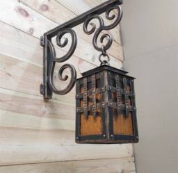 Handmade Forged Medieval Wall Lantern Rustic Gothic Light Fixture - thumbnail 1