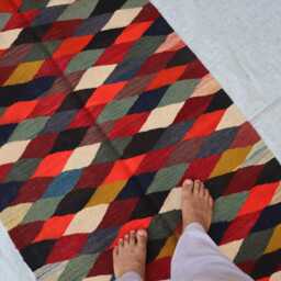 2'8x12'7 Ft Afghan Brand New Kilim Runner, Hand Knotted Quality Geometric Rug, Oriental Turkmen Tribal Livingroom Dining Table Rug - thumbnail 3