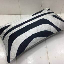 Ikat Velvet Pillow Cover - 12x20, Silk Cotton Blend - thumbnail 4