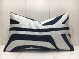 Ikat Velvet Pillow Cover - 12x20, Silk Cotton Blend - thumbnail 1