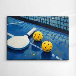 Pickleball Abstract Oil Painting Sports Racket Wall Art Framed Canvas Poster Print Interior Room Home Decor Gift Idea - thumbnail 3