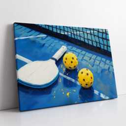 Pickleball Abstract Oil Painting Sports Racket Wall Art Framed Canvas Poster Print Interior Room Home Decor Gift Idea - thumbnail 2