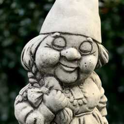 Outdoor Woman Gnome Sculpture Concrete Statue Cement Pixie Figurine Stone Troll Ornament Handmade Decoration Woman Lover Gift - thumbnail 2