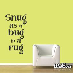 Kids Bedroom Quote - Snug As A Bug in Rug Wall Sticker Words Decal Vinyl - thumbnail 3