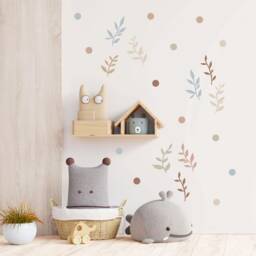 Boho Leaf Wall Stickers Neutral Nursery Decor, A4 Sheet - thumbnail 2