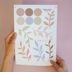 Boho Leaf Wall Stickers Neutral Nursery Decor, A4 Sheet - thumbnail 4
