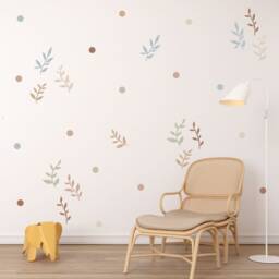 Boho Leaf Wall Stickers Neutral Nursery Decor, A4 Sheet - thumbnail 3