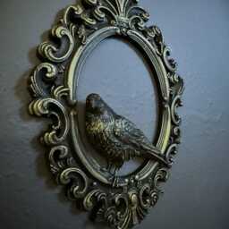 Gothic Framed Raven Wall Decor - thumbnail 3
