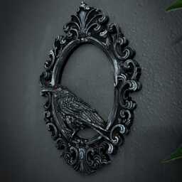 Gothic Framed Raven Wall Decor - thumbnail 4