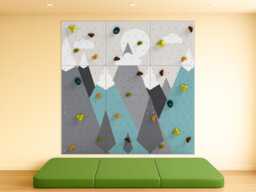 Kids Climbing Wall - Rock Indoor Play For Room - Green Mountain Design, Custom Made, Holds Included