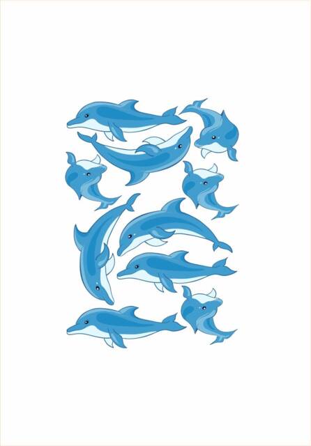 Dolphin - Wall Stickers Various Colours Themed Bedroom Vinyls - image 1