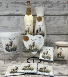 Sheep Gifts Vase Light Up Bottle, Slate Heart, Plant Pot, Coasters, Wax Burner, Soy Melts - thumbnail 1