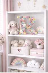 Floral Letter Nursery Decor Custom Woodland Initial Name Sign - thumbnail 3