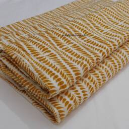Handmade Yellow Kantha Quilt Lightweight Cotton Bedspread - thumbnail 3