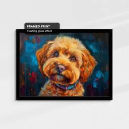 Cockapoo Abstract Painting Framed Poster Print & Canvas Wall Decor Art Bar Kitchen Room Dog Gift Idea Pet - thumbnail 2