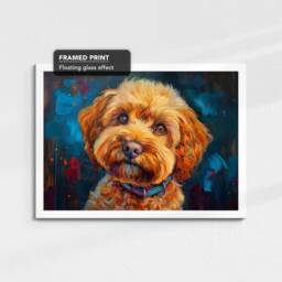 Cockapoo Abstract Painting Framed Poster Print & Canvas Wall Decor Art Bar Kitchen Room Dog Gift Idea Pet - thumbnail 3