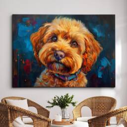Cockapoo Abstract Painting Framed Poster Print & Canvas Wall Decor Art Bar Kitchen Room Dog Gift Idea Pet - thumbnail 1
