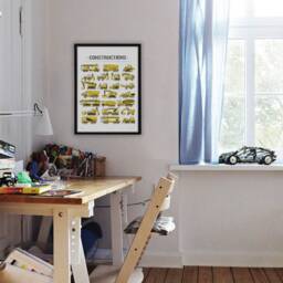 Construction Truck Print Nursery Wall Art, Boy Room Decor - thumbnail 3