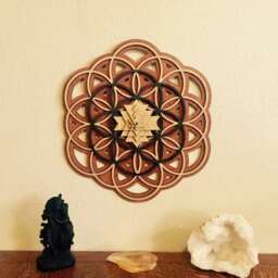 Layered Wood Flower Of Life Sri Yantra Wall Art Sacred Geometry Decor - 17.5 - thumbnail 3