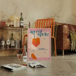 Retro Aperol Spritz Poster, Cocktail Print, Bar Cart Kitchen Print Unframed - thumbnail 3