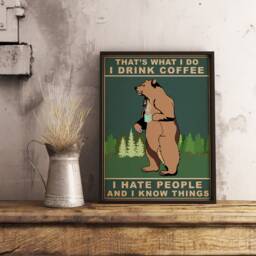 Coffee Bear Poster, Kitchen Art, Comedy Animal Print, Animals, Lover, Funny Wall Art Decor, Ideal Gift - thumbnail 2