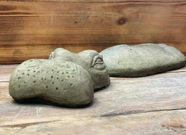 Stone Garden 2 Piece Laying Submerged Hippo Statue Ornament - image 1