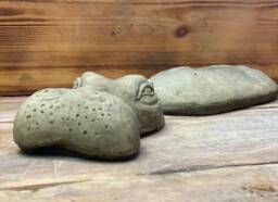 Stone Garden 2 Piece Laying Submerged Hippo Statue Ornament - thumbnail 1