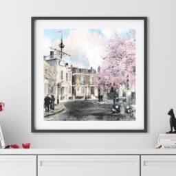 Cherry Tree Lane Art Print Mary Poppins Fan Art, City Landscape - thumbnail 2