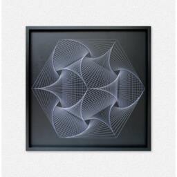 Large Geometric String Art - Black & White Mandala Neon Wall - thumbnail 2