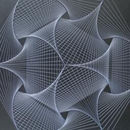 Large Geometric String Art - Black & White Mandala Neon Wall - thumbnail 3