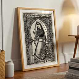 Vintage Palestinian Folk Dance Print - 1970S Ink Drawing Cultural Heritage Art - thumbnail 3